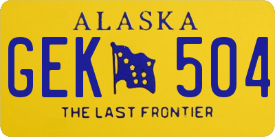 AK license plate GEK504