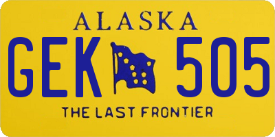 AK license plate GEK505