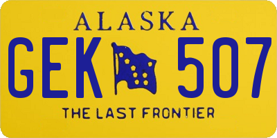 AK license plate GEK507