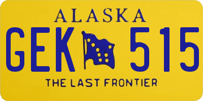 AK license plate GEK515