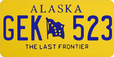 AK license plate GEK523