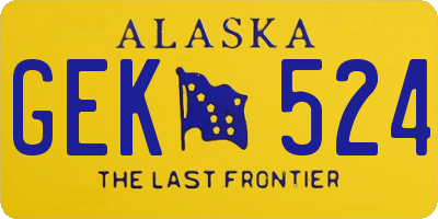 AK license plate GEK524