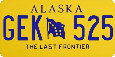 AK license plate GEK525