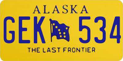 AK license plate GEK534