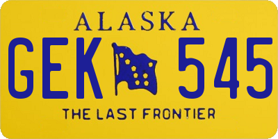 AK license plate GEK545