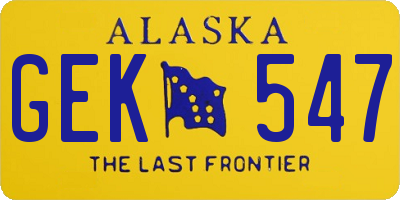 AK license plate GEK547