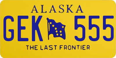 AK license plate GEK555