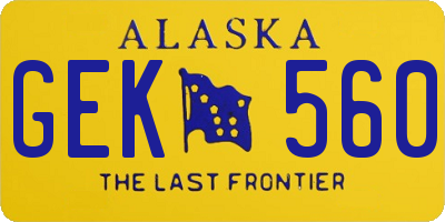 AK license plate GEK560