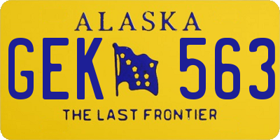 AK license plate GEK563