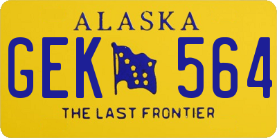 AK license plate GEK564