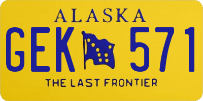 AK license plate GEK571