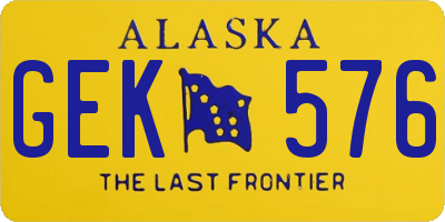 AK license plate GEK576