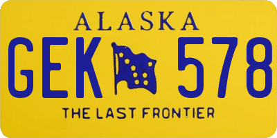 AK license plate GEK578