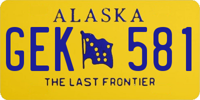 AK license plate GEK581