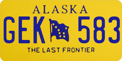 AK license plate GEK583