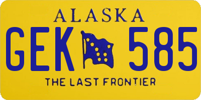AK license plate GEK585