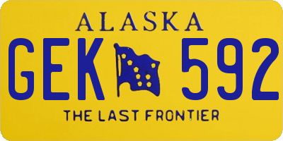 AK license plate GEK592