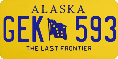 AK license plate GEK593