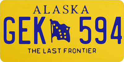 AK license plate GEK594
