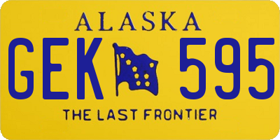 AK license plate GEK595