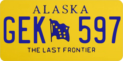 AK license plate GEK597