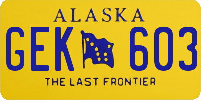 AK license plate GEK603