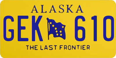 AK license plate GEK610
