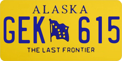 AK license plate GEK615