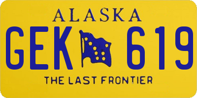 AK license plate GEK619