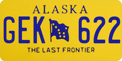 AK license plate GEK622