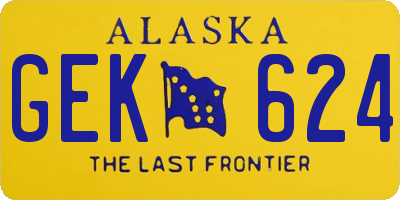AK license plate GEK624