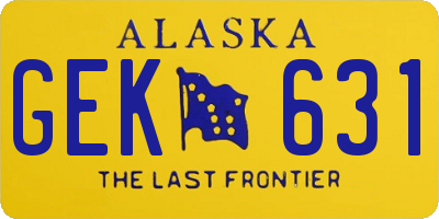 AK license plate GEK631