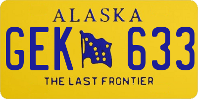 AK license plate GEK633