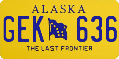 AK license plate GEK636