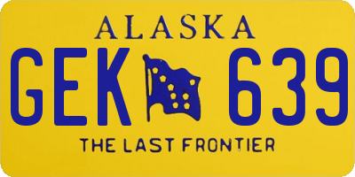 AK license plate GEK639