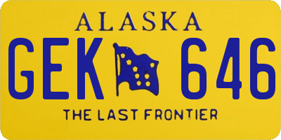 AK license plate GEK646