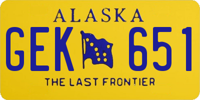 AK license plate GEK651