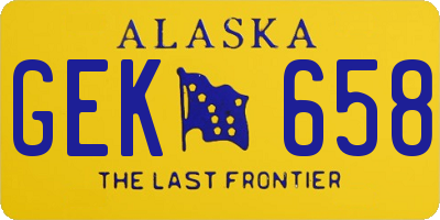 AK license plate GEK658