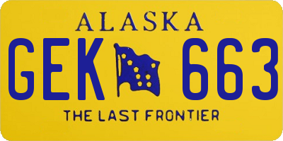 AK license plate GEK663