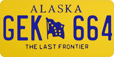AK license plate GEK664