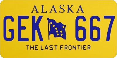 AK license plate GEK667
