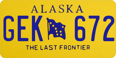 AK license plate GEK672