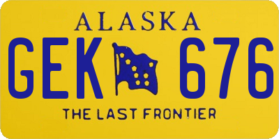 AK license plate GEK676