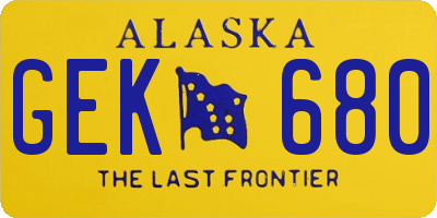 AK license plate GEK680