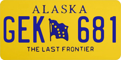 AK license plate GEK681