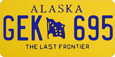 AK license plate GEK695