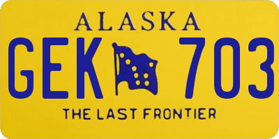 AK license plate GEK703