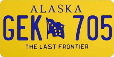 AK license plate GEK705