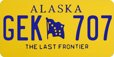 AK license plate GEK707