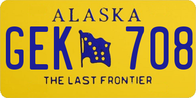 AK license plate GEK708